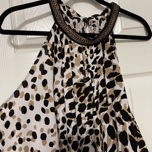 Sold - Leopard print chain neck accent top